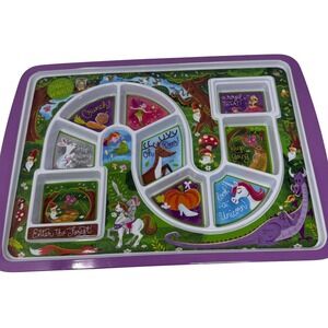 Genuine Fred Dinner Winner Kids FUN Divided Tray Enchanted Forest Purple